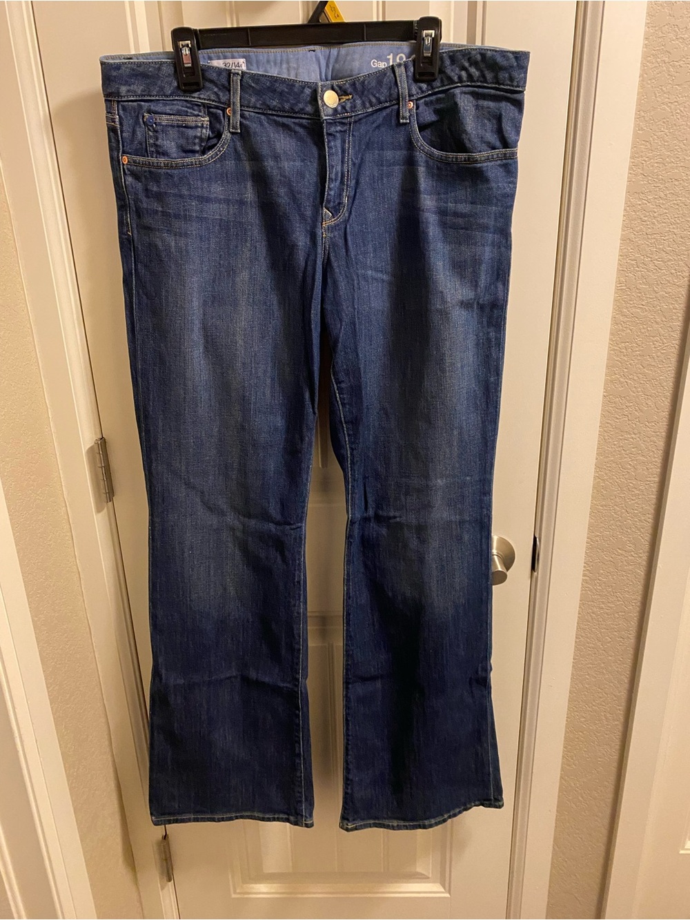 Gap 1969 Jeans 32 14 Stretch Curvy Blue Denim 14 Boot Cut Bootcut Long 36 X 34.5